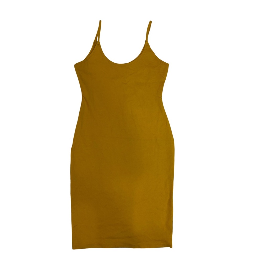 MadRag Mustard Yellow Fitted Midi Dress Womens Medium